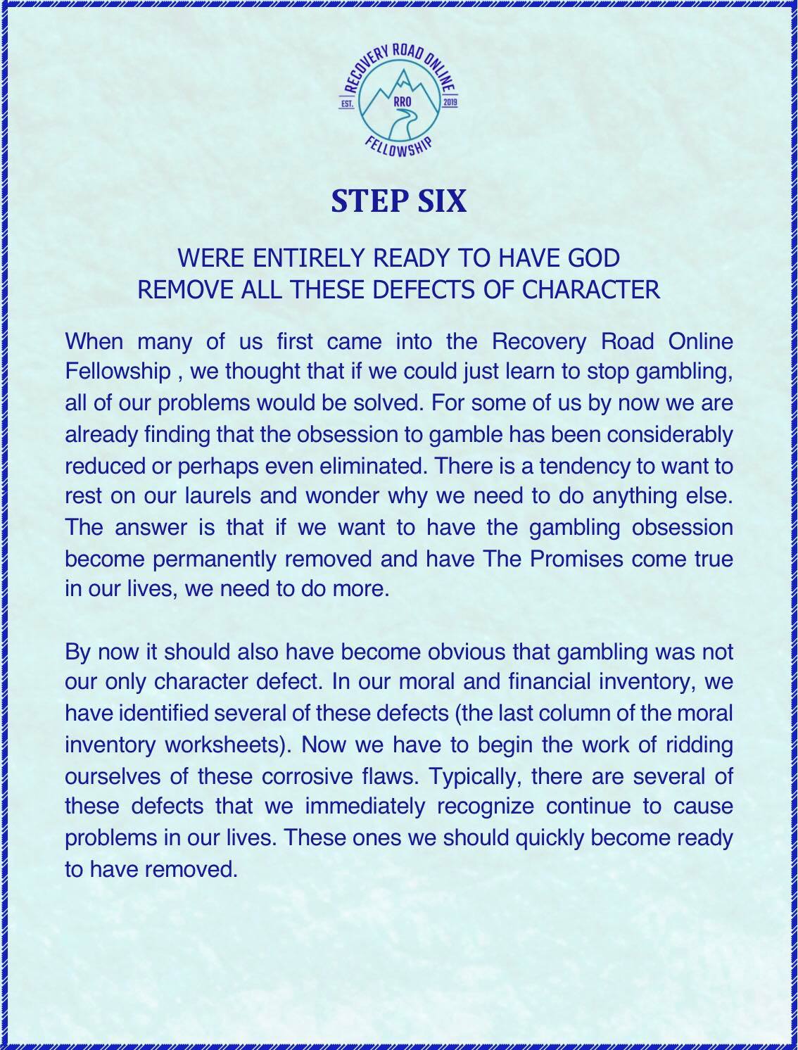 Step 6 Recovery Step